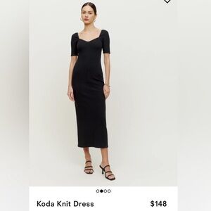 Reformation Koda Knit Dress - Black, Small